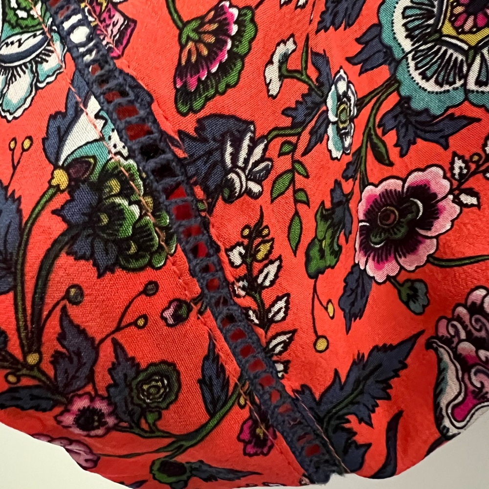 Silk MAEVE Red Floral Anthropologie blouse Sz S - Picture 4 of 5